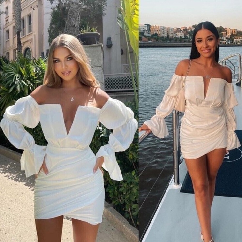 Alamour the Label Dress Corset Long Sleeve Off the Shoulder Dress